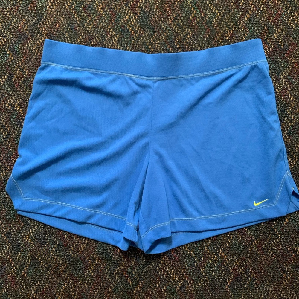 NWOT Nike blue + lime green shorts / Sz L (12-14)